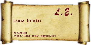 Lenz Ervin névjegykártya