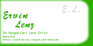 ervin lenz business card